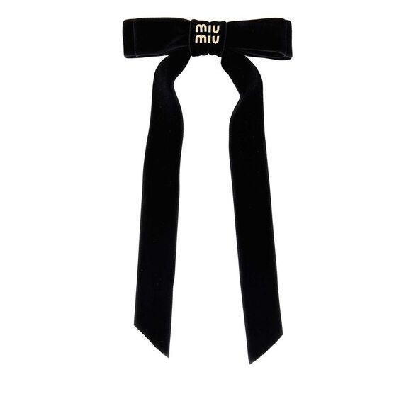 Miu Miu Women Black Velvet Hair Clip